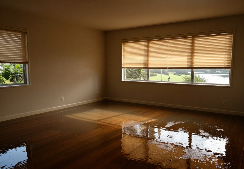 Water-damaged carpet in Airds before drying